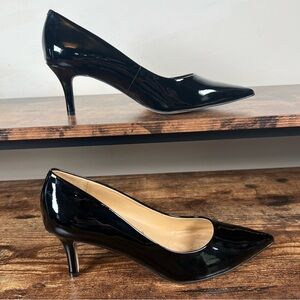 Trotters Patent Leather Pumps Black Signature Point Toe Slip On Dressy Women 7.5